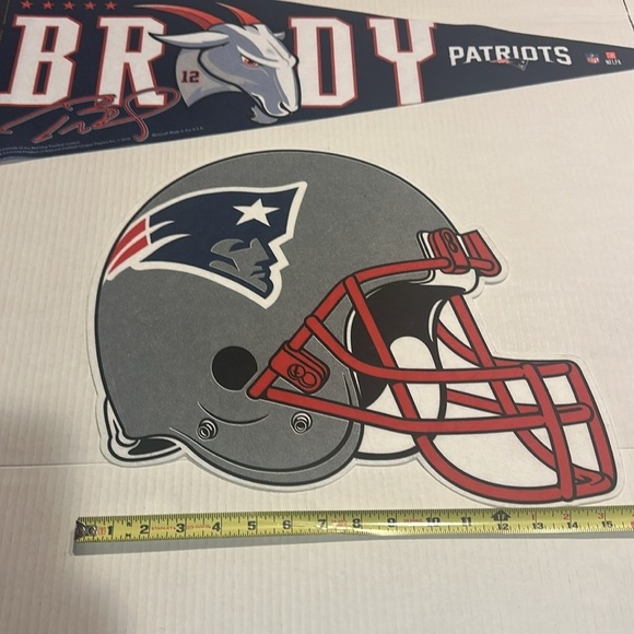 Patriots Brady decorative fabric helmet and pennant with the Goat blue red white - Picture 3 of 7
